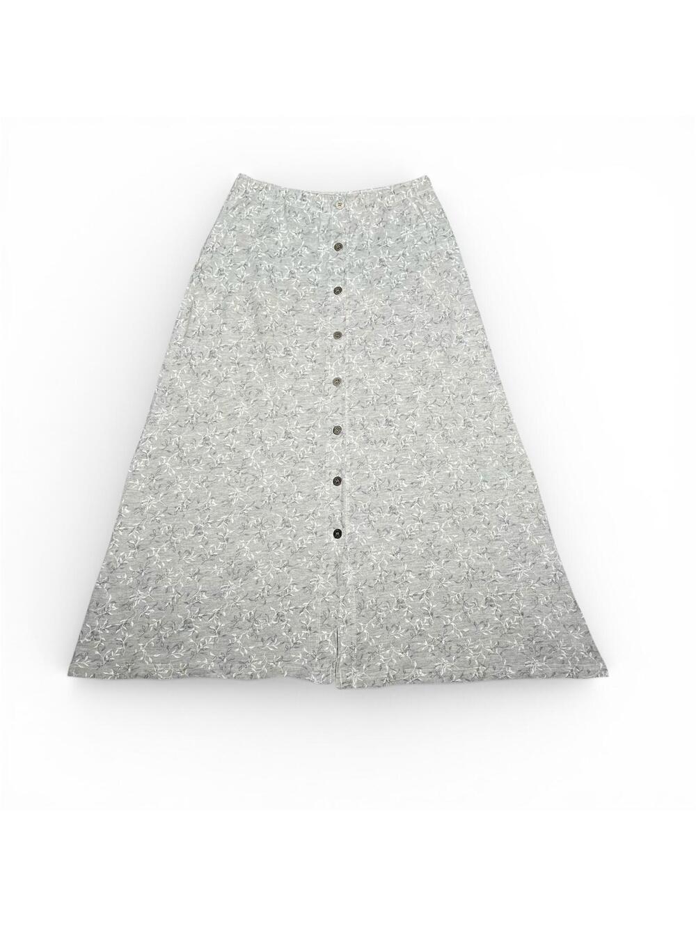 Vintage Liz Claiborne Floral Button-Front Midi Skirt Medium